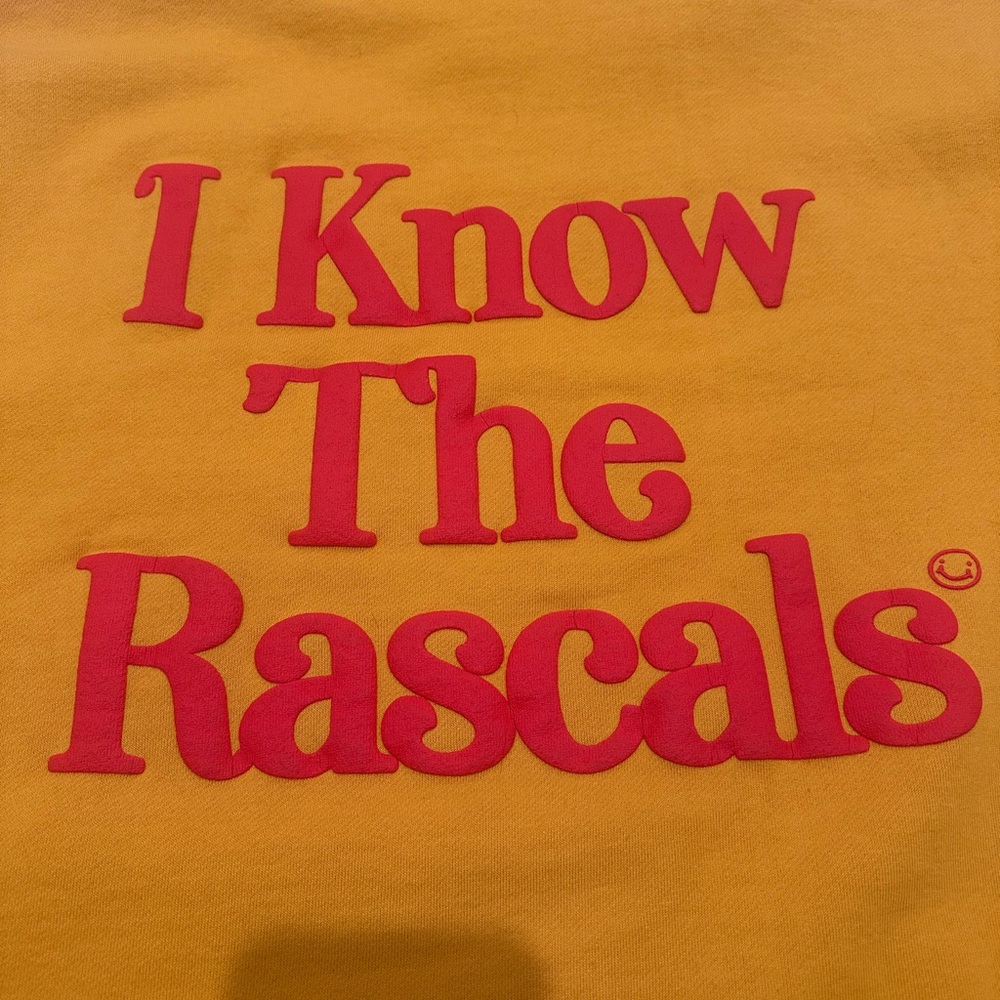 Peach Tree Rascals Hoodie ‘I Know The Rascal’ In Yellow Size Medium - Picture 9 of 9